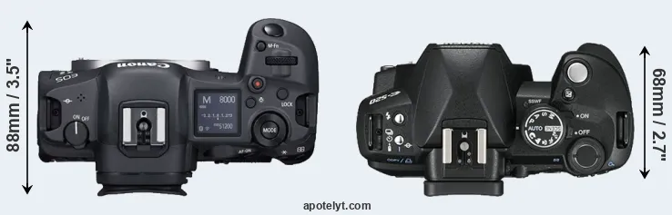 Compare R5 versus E-520 top