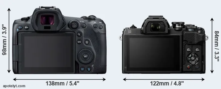 Comparison R5 or E-M10 IV rear