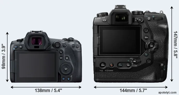 Comparison R5 or E-M1X rear