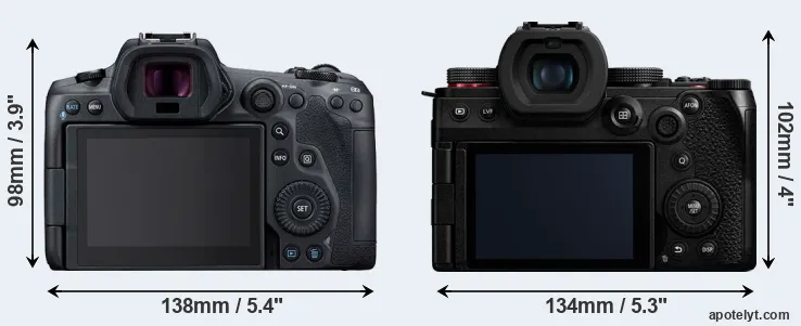 Comparison R5 or G9 II rear