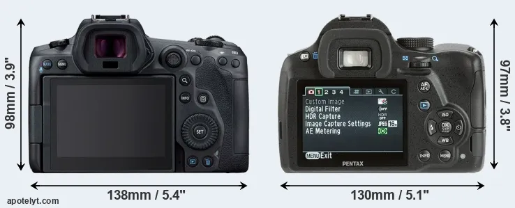 Comparison R5 or K-500 rear