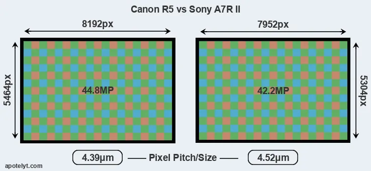 R5 versus A7R II MP