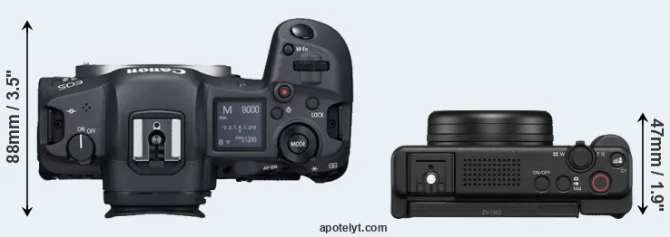Compare R5 versus ZV-1 II top