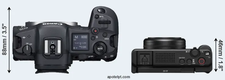 Compare R5 versus ZV-1F top