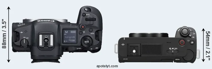 Compare R5 versus ZV-E1 top