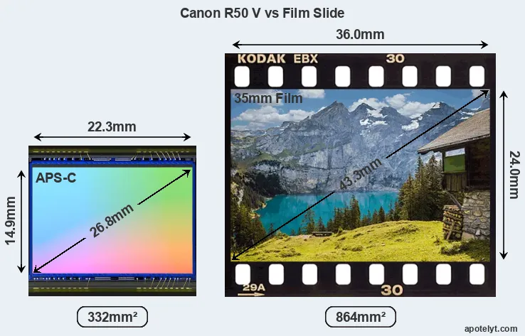 Canon R50 V and Credit Card sensor measures