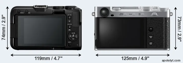 Comparison R50 V or X-E5 rear