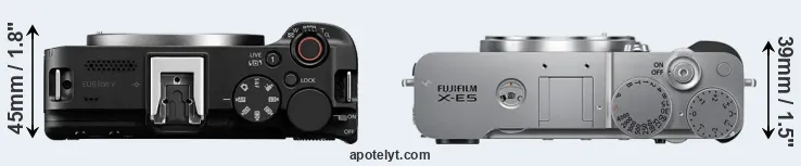 Compare R50 V versus X-E5 top