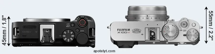 Compare R50 V versus X100VI top