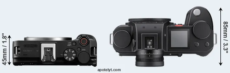Compare R50 V versus Leica SL3-S top