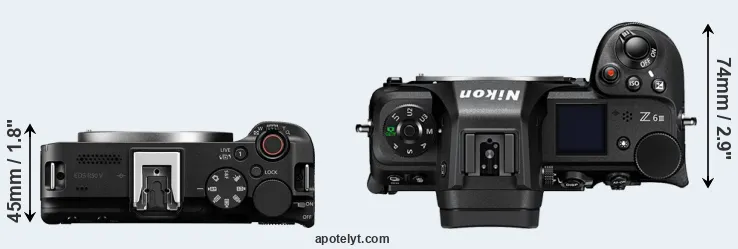 Compare R50 V versus Z6 III top