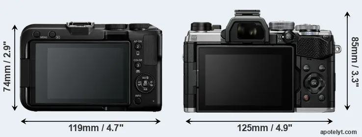 Comparison R50 V or OM-5 rear