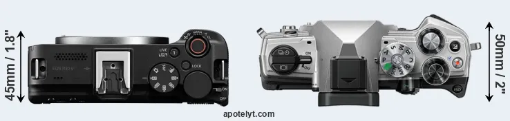 Compare R50 V versus OM-5 top