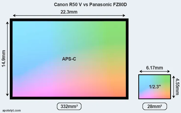Canon R50 V and Panasonic FZ80D sensor measures