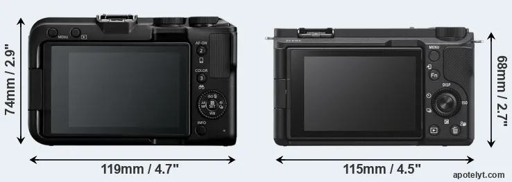 Comparison R50 V or ZV-E10 II rear