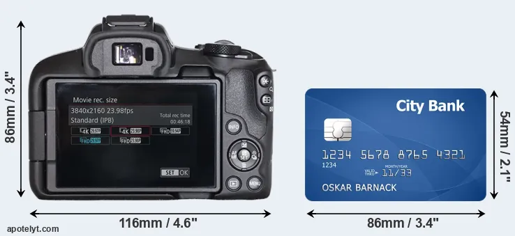 R50 and credit card rear side