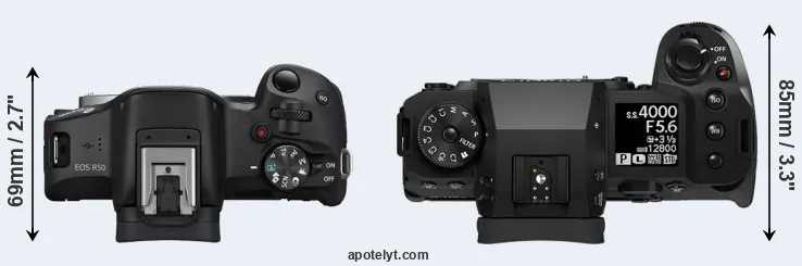 Compare R50 versus X-H2 top