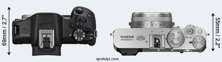 Compare R50 versus X100VI top