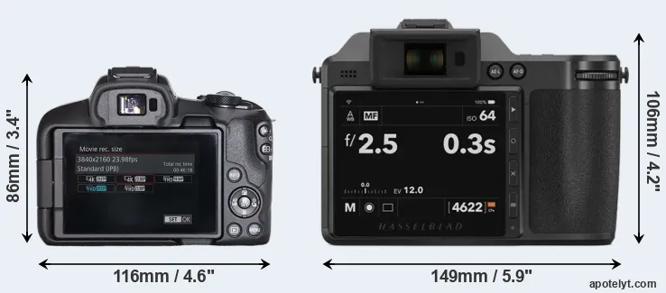 Comparison R50 or X2D 100C rear