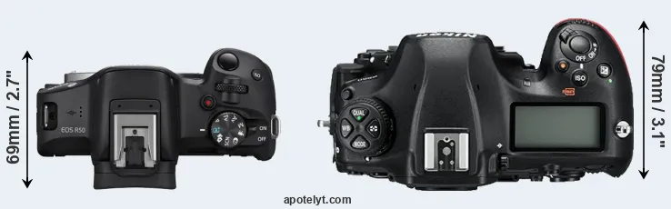Compare R50 versus D850 top