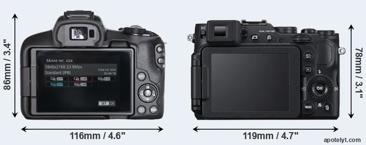 Comparison R50 or P7800 rear