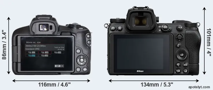 Comparison R50 or Z6 II rear