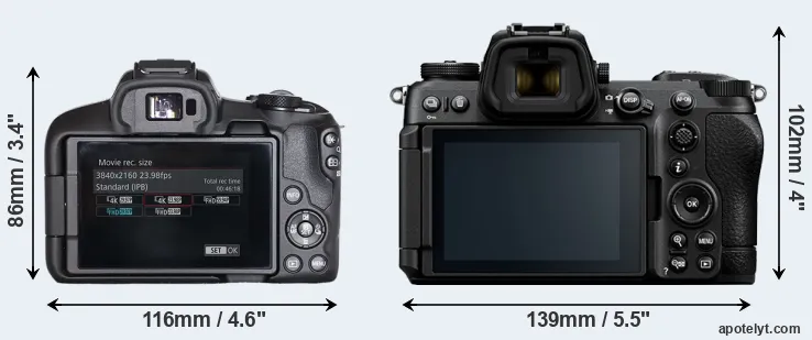 Comparison R50 or Z6 III rear