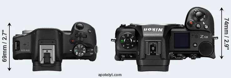 Compare R50 versus Z6 III top