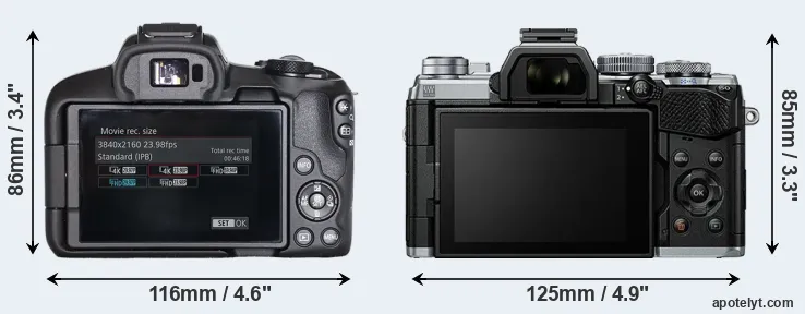 Comparison R50 or E-M5 III rear
