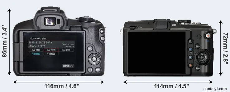 Comparison R50 or E-PL2 rear