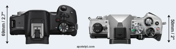 Compare R50 versus OM-5 top