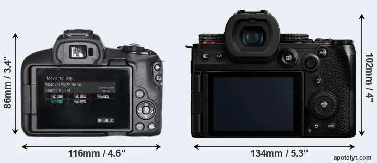 Comparison R50 or G9 II rear
