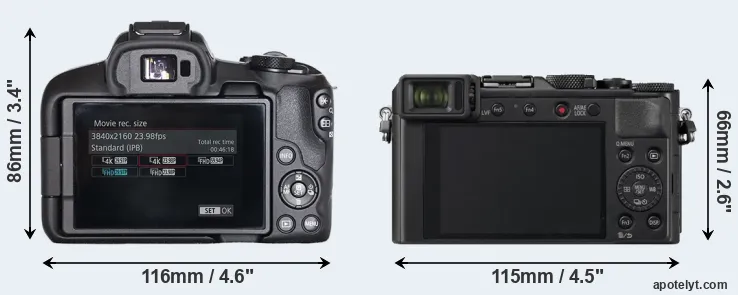 Comparison R50 or LX100 II rear