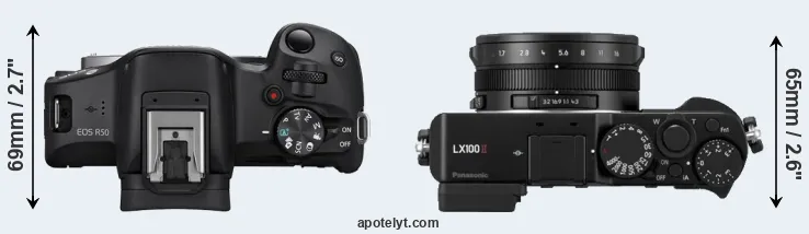 Compare R50 versus LX100 II top