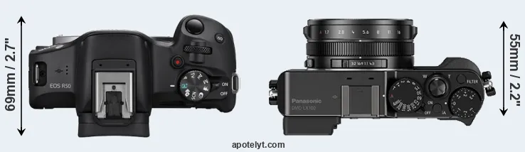 Compare R50 versus LX100 top