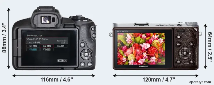 Comparison R50 or NX500 rear
