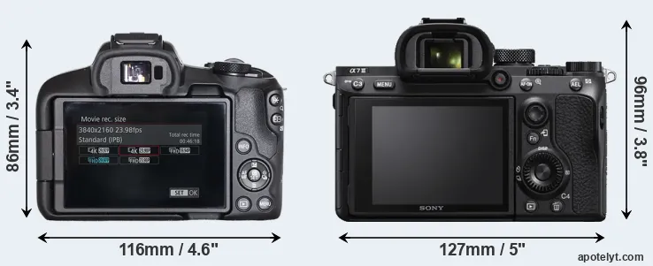 Comparison R50 or A7 III rear