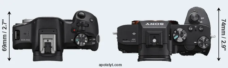 Compare R50 versus A7 III top