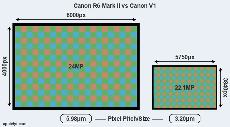R6 Mark II versus V1 MP