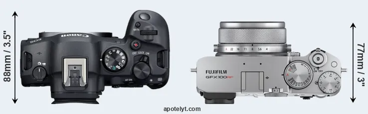 Compare R6 Mark II versus GFX 100RF top