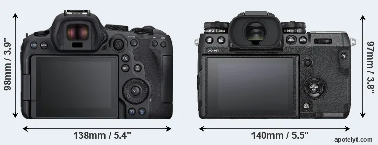 Comparison R6 Mark II or X-H1 rear