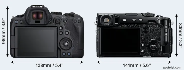 Comparison R6 Mark II or X-Pro2 rear