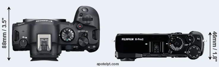 Compare R6 Mark II versus X-Pro2 top