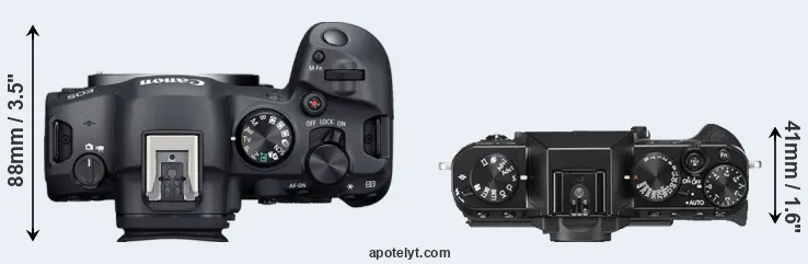 Compare R6 Mark II versus X-T20 top