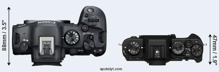 Compare R6 Mark II versus X-T30 II top