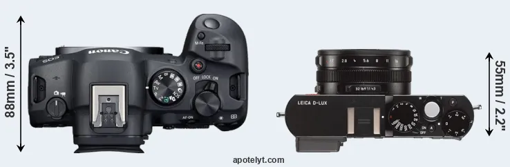 Compare R6 Mark II versus D-LUX Typ 109 top
