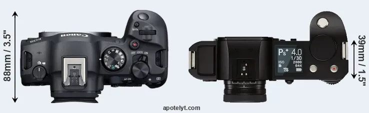 Compare R6 Mark II versus Leica SL top