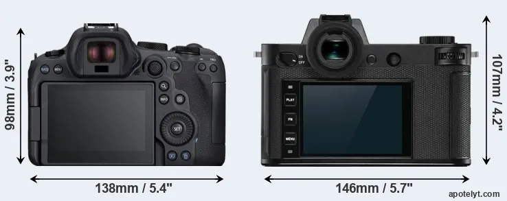 Comparison R6 Mark II or Leica SL2-S rear