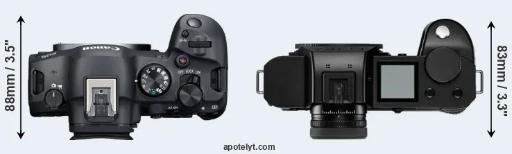 Compare R6 Mark II versus Leica SL2-S top