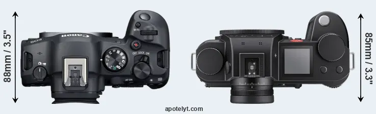 Compare R6 Mark II versus Leica SL3-S top